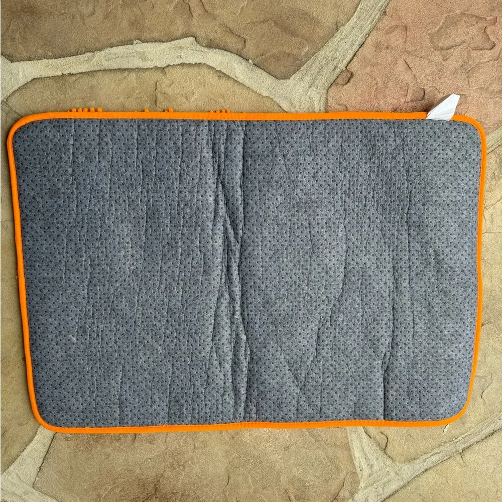 Vibrant, Orange, Shaggy, Bath Mat, Bundle of 2